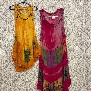 Ingear asymm multi-color Tie dye dress,One size fit most matching mommy & me